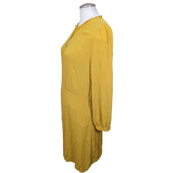 Old Navy Ruffle Trim Dress Womens L Sunflower Gold Yellow Elastic Waist Lined - Picture 4 of 8